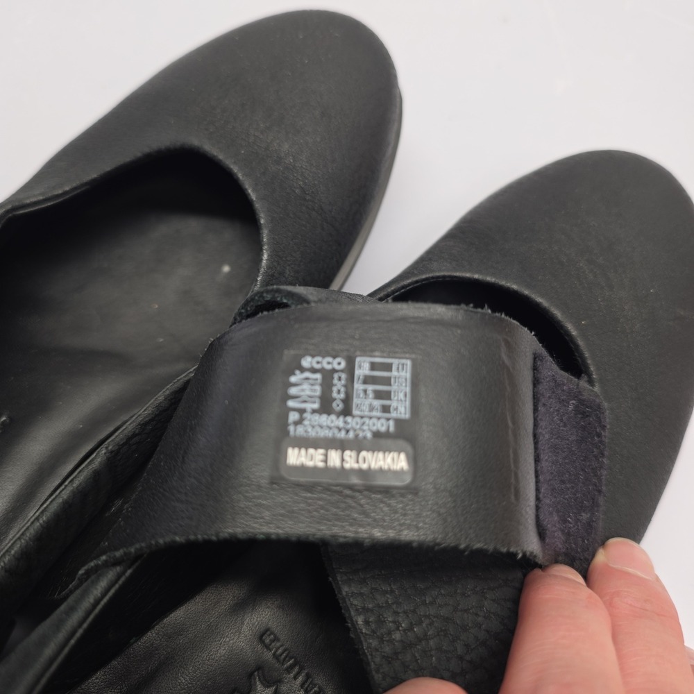 ECCO Felicia Black Leather Mary Jane Wedge Shoes 28604302001 Size 38 US 7-7.5 - Picture 7 of 10
